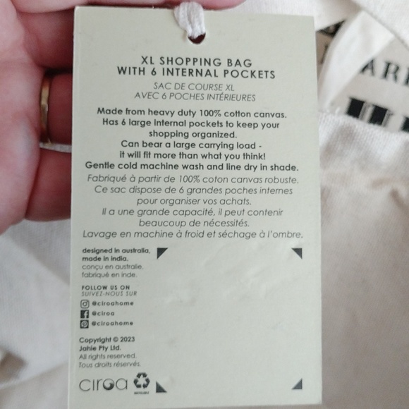 Eco Circa XL Cotton Canvas Ouija Board Game Bag w/ 6 Internal Pockets Halloween - Picture 9 of 11